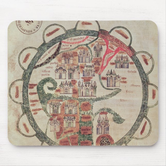 Mousepad Mapa do mundo com o Jerusalem no centro (Frente)
