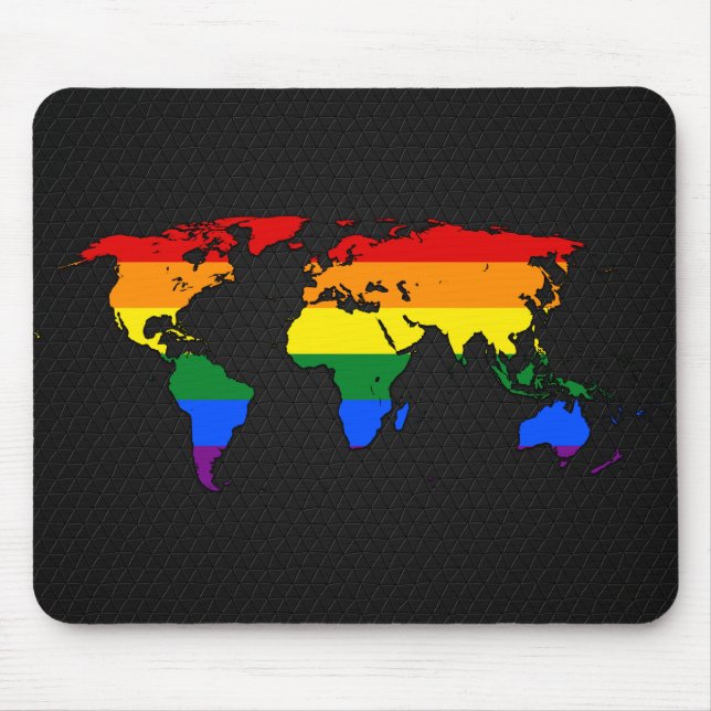 Mousepad Mapa do mundo do orgulho LGBT (Frente)