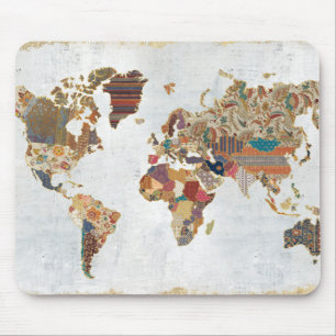 Mousepad Mapa do mundo do teste padrão