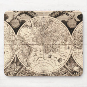 Mousepad Mapa do mundo do vintage
