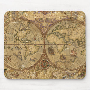 Mousepad Mapa do mundo do vintage