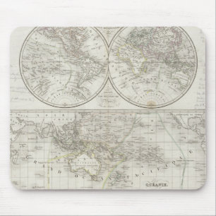 Mousepad Mapa do mundo em dois hemisférios