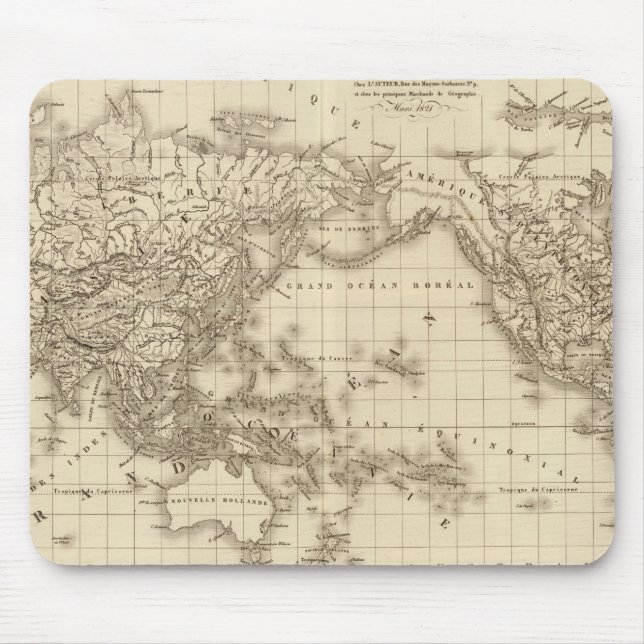 Mousepad Mapa do mundo físico (Frente)