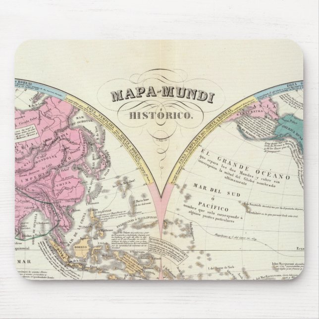 Mousepad Mapa do Mundo Histórico 3 (Frente)