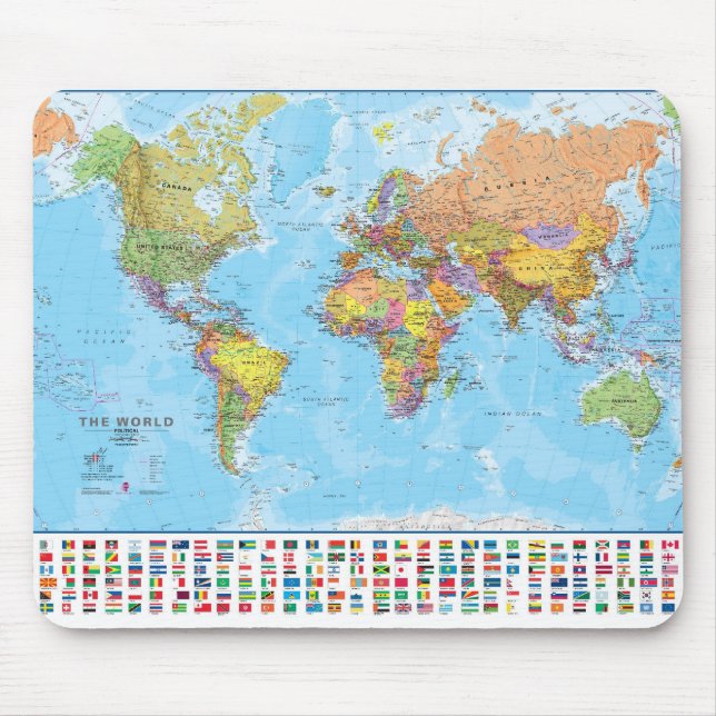 Mousepad Mapa do mundo Mousepad/Mousemat (Frente)