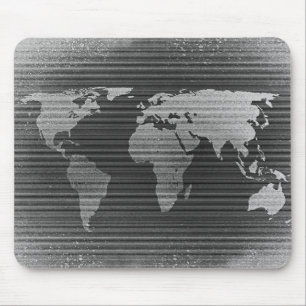 Mousepad Mapa do mundo preto e branco