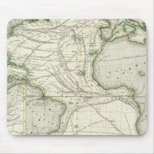 Mousepad Mapa do Oceano Atlântico
