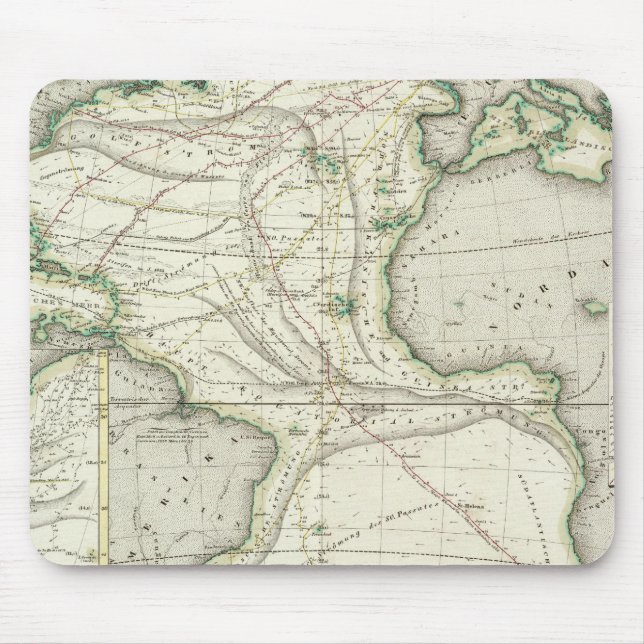 Mousepad Mapa do Oceano Atlântico (Frente)