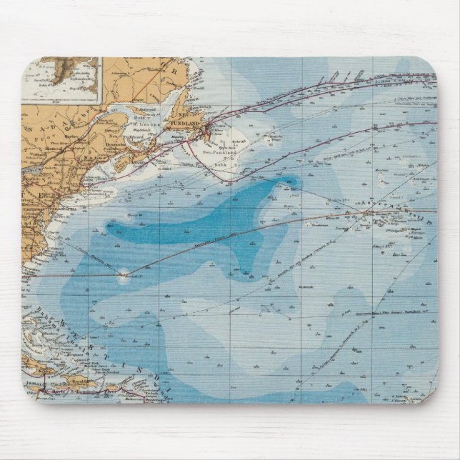 Mousepad Mapa do Oceano Atlântico Norte (Frente)