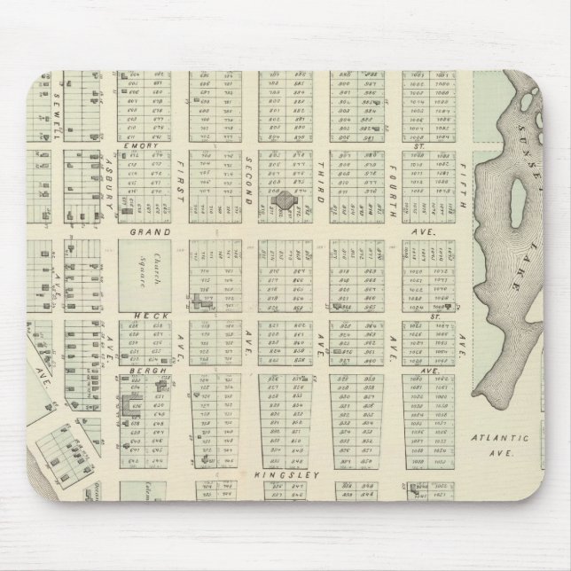 Mousepad Mapa do Parque Asbury, Condado de Monmouth, Nova J (Frente)