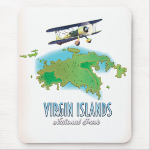 Mousepad Mapa do Parque Nacional das Ilhas Virgens