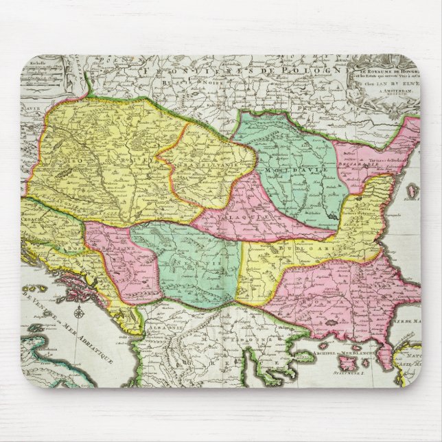 Mousepad Mapa do reino de Hungria e dos estados que (Frente)