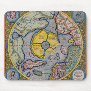 Mousepad Mapa do século XVI do Pólo Norte de Mercator
