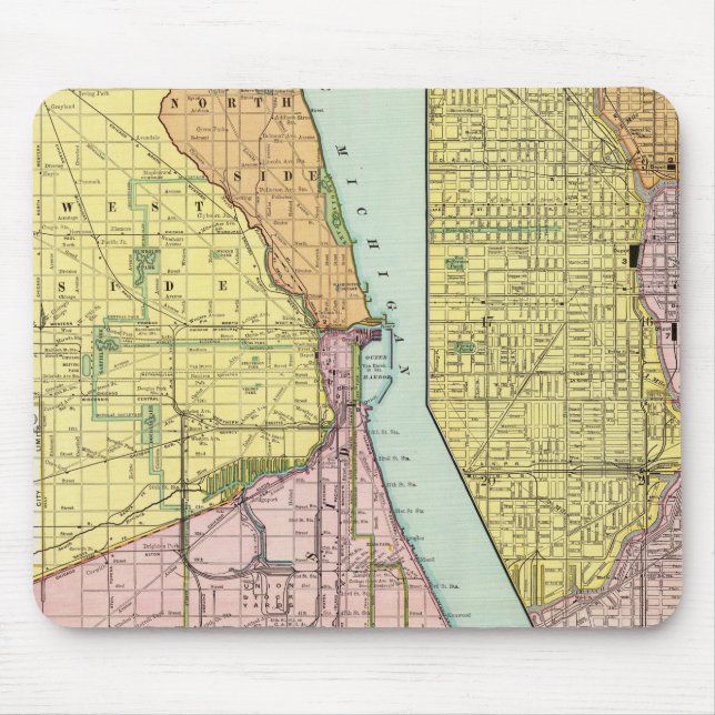 Mousepad Mapa do Terminal Ferroviário de Chicago (Frente)