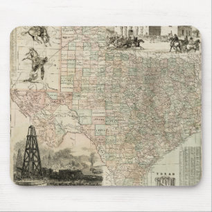 Mousepad Mapa do Texas com o County Borders
