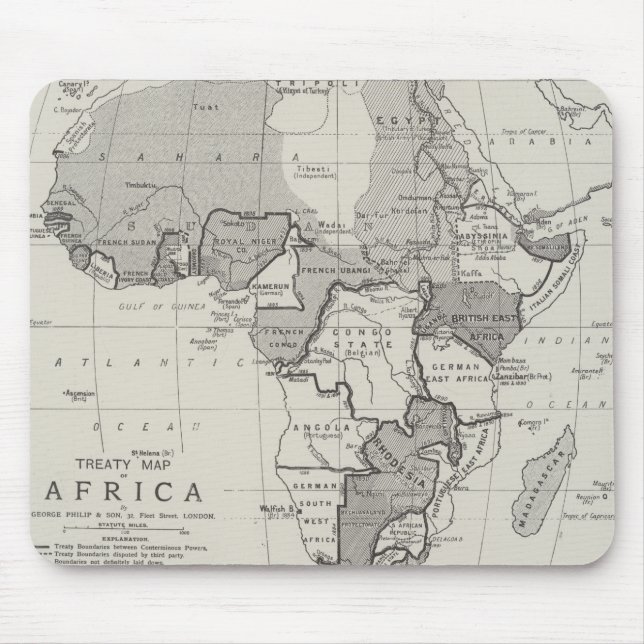 Mousepad Mapa do Tratado de África (Frente)