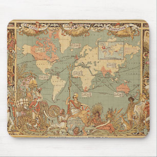 Mousepad Mapa do Victorian do vintage do Império Britânic