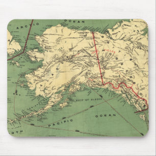 Mousepad Mapa do Vintage Alaska (1900)
