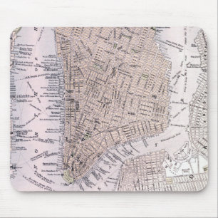 Mousepad Mapa do vintage da Nova Iorque (1884)