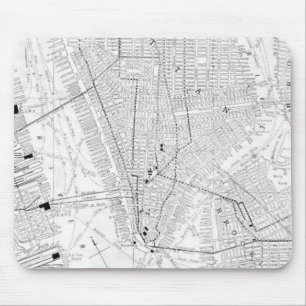 Mousepad Mapa do vintage da Nova Iorque (1911)