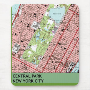 Mousepad Mapa do vintage da Nova Iorque do Central Park