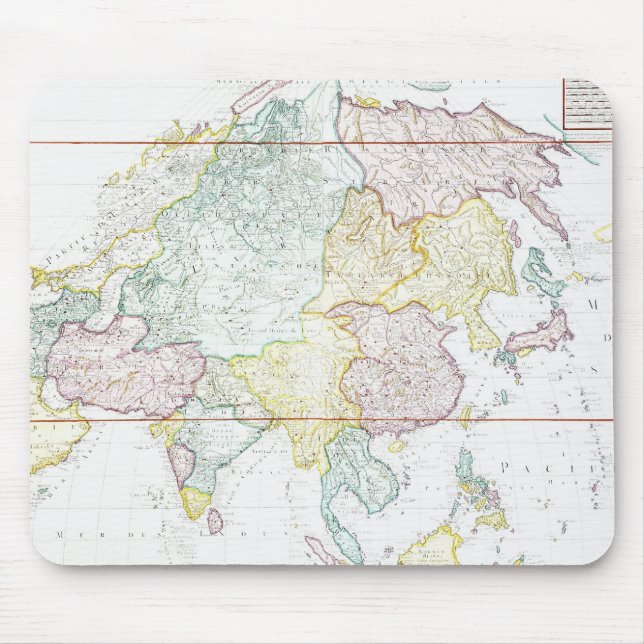 Mousepad Mapa do vintage de Ásia | 1786 (Frente)