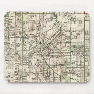 Mousepad Mapa do vintage de Denver Colorado (1920)