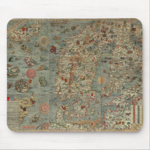 Mousepad Mapa do vintage de Escandinávia