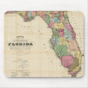 Mousepad Mapa do vintage de Florida (1870)