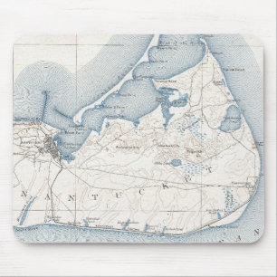 Mousepad Mapa do vintage de Nantucket (1919)