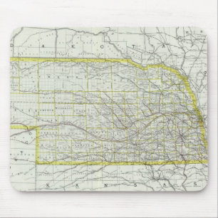 Mousepad Mapa do vintage de Nebraska (1889)