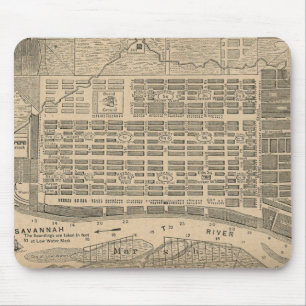 Mousepad Mapa do vintage do savana Geórgia (1818)