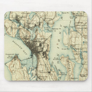 Mousepad Mapa do Vintage Seattle