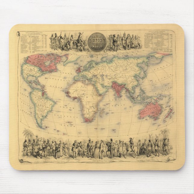 Mousepad mapa dos 1850's do Império Britânico no mundo (Frente)