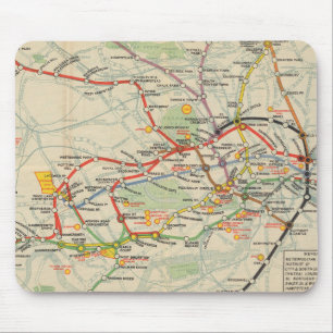 Mousepad Mapa dos Caminhos de Ferro Subterrâneos de Londre