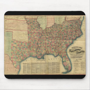 Mousepad Mapa dos estados sulistas da guerra civil por J.