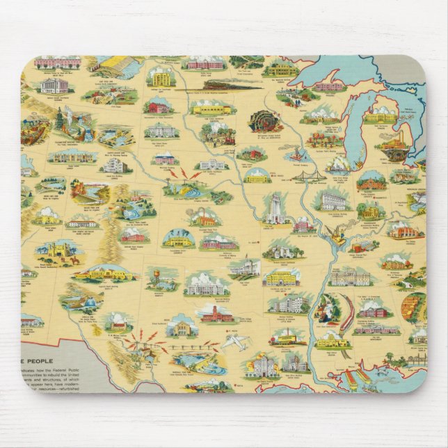 Mousepad Mapa dos Estados Unidos (Frente)