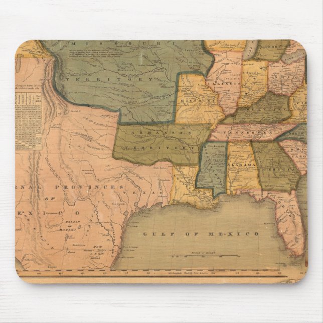 Mousepad Mapa dos Estados Unidos com George Washington (Frente)