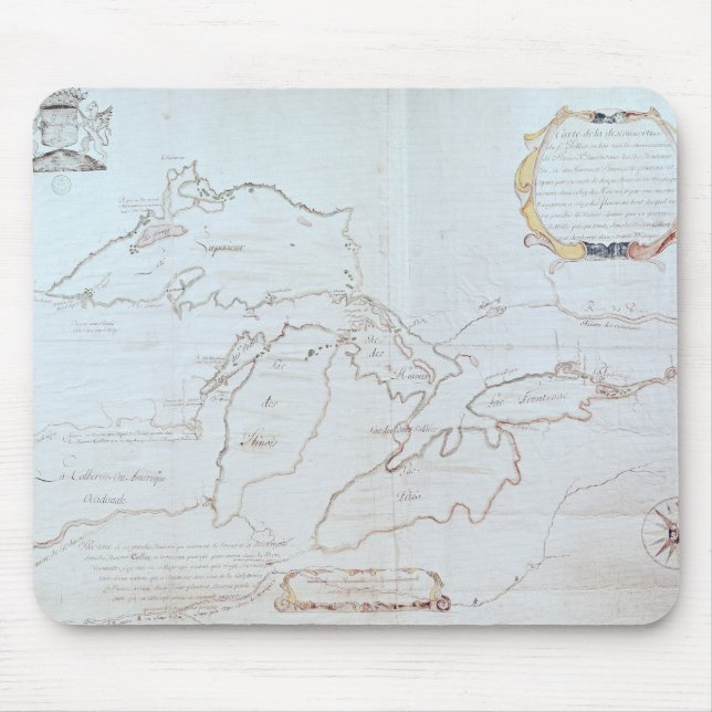 Mousepad Mapa dos grandes lagos (Frente)