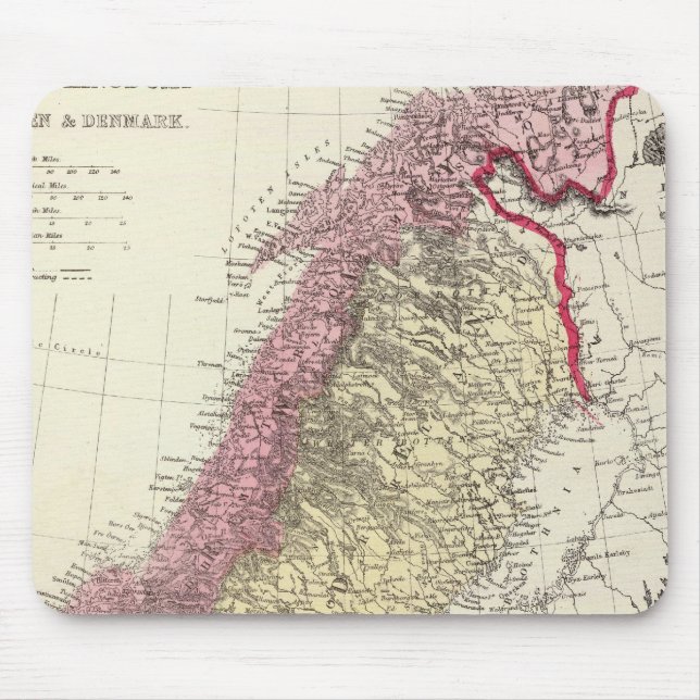 Mousepad Mapa dos reinos escandinavos (Frente)