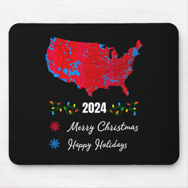 Mousepad Mapa Eleitoral 2024 Feliz Natal Trump Nova Presi (Frente)