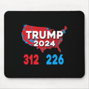 Mousepad Mapa Eleitoral 2024 Trump 312 Eleições Vermelhas 2