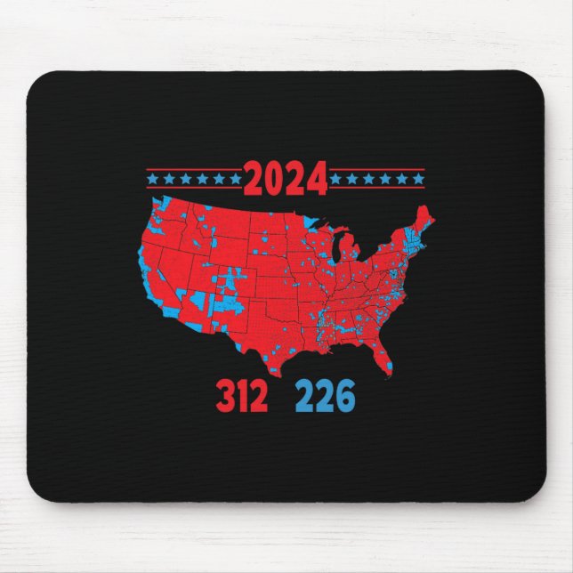 Mousepad Mapa Eleitoral 2024 Trump 312 Red 2024 Res Eleitor (Frente)