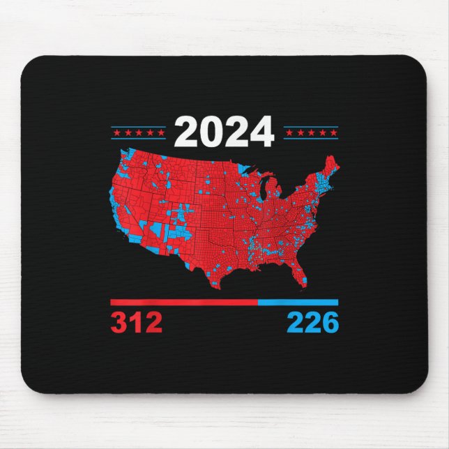Mousepad Mapa Eleitoral Trump 312 Red 2024 Resultados Eleit (Frente)