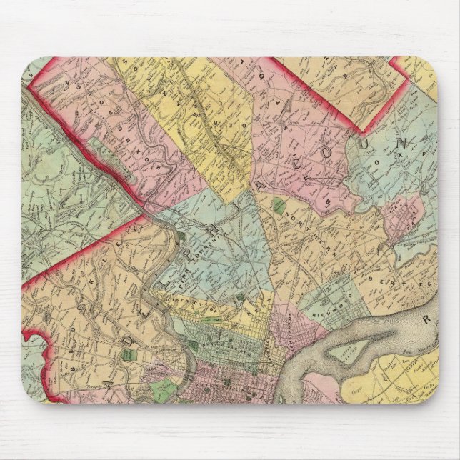 Mousepad Mapa Em Torno Da Cidade De Filadélfia (Frente)