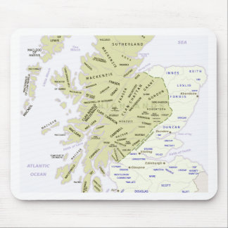 Mousepad Mapa escocês do clã de Scotland