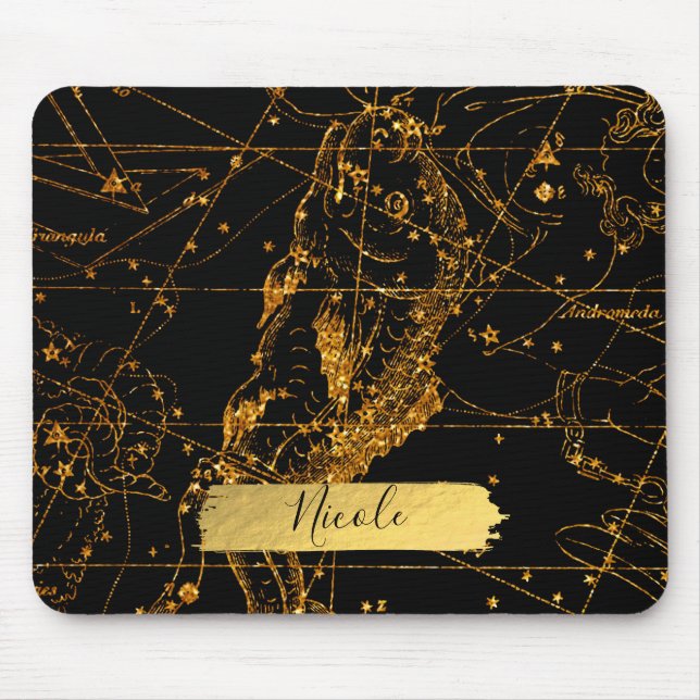 Mousepad Mapa Estelar Celestial Astrológico Peixe Peixes Do (Frente)