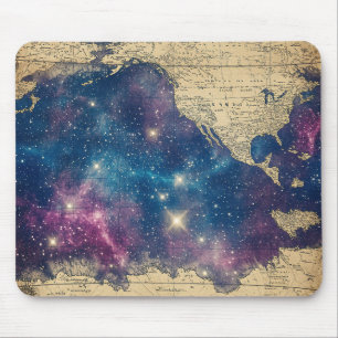 Mousepad Mapa Estelar Vintage Roxo Encantado