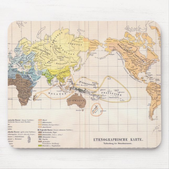 Mousepad Mapa etnográfico do mundo (Frente)