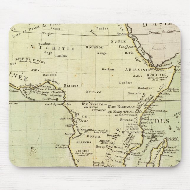 Mousepad Mapa físico da África (Frente)